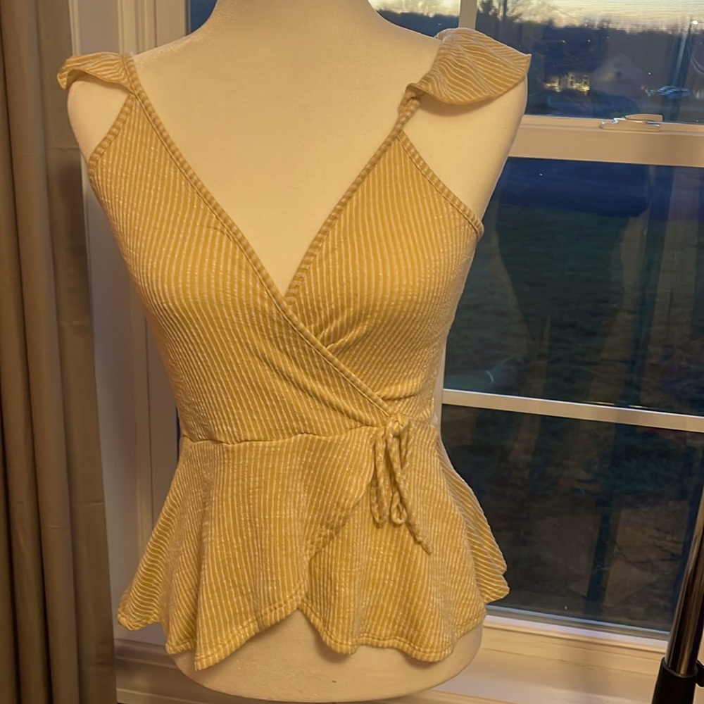 Light yellow stripped tank top